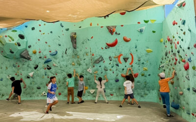 4° básico explora el movimiento y el cuerpo en salida a muro de escalada