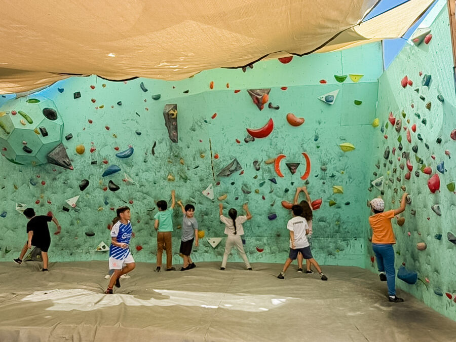 4° básico explora el movimiento y el cuerpo en salida a muro de escalada